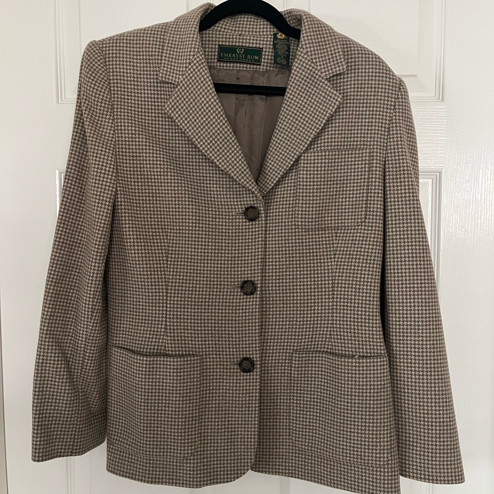 Vintage Wool Houndstooth Blazer